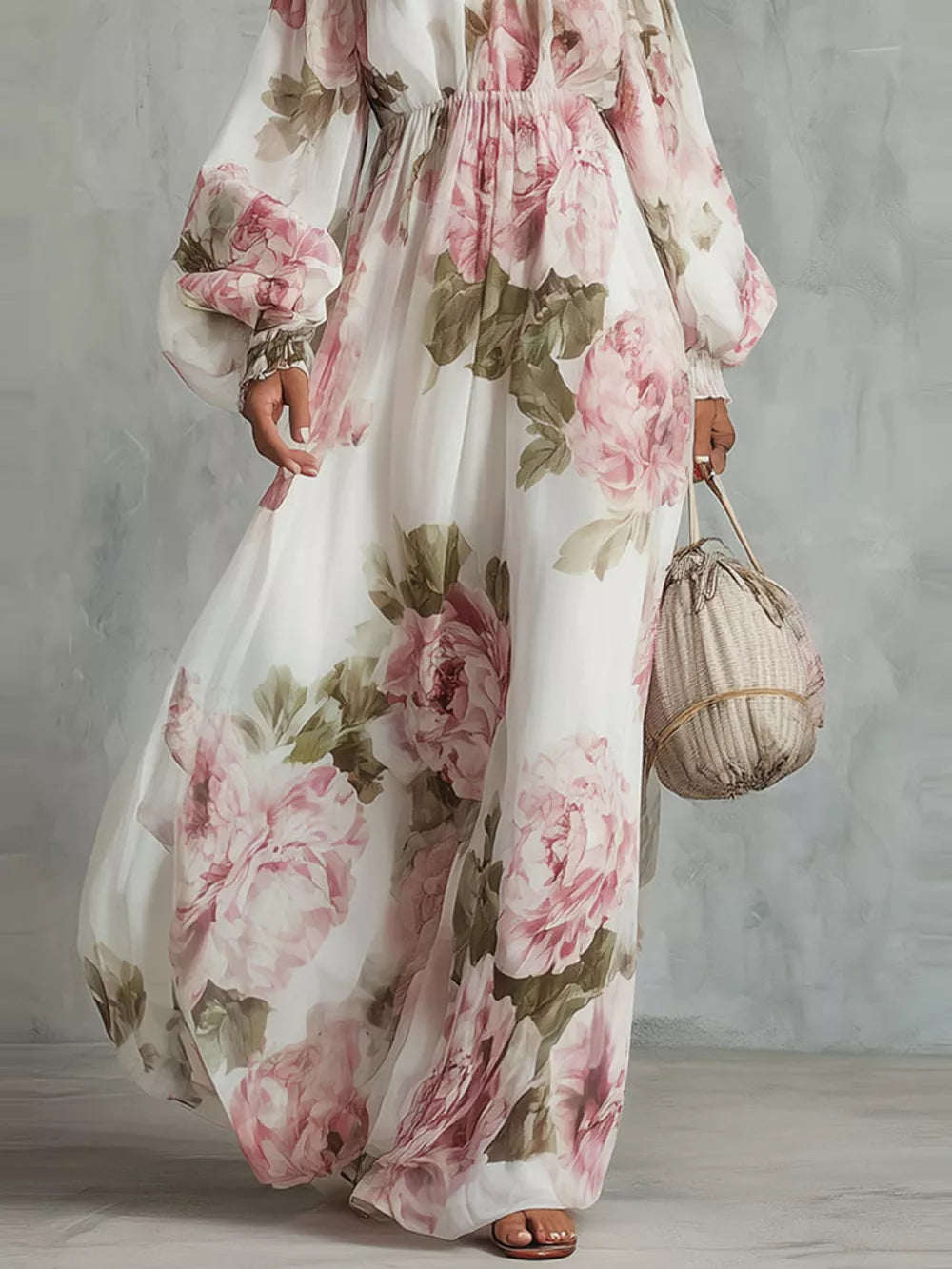 100% polyester Care instructions: Machine wash cold maxi dress in sage green with A-line silhouette