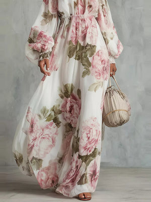 100% polyester Care instructions: Machine wash cold maxi dress in sage green with A-line silhouette