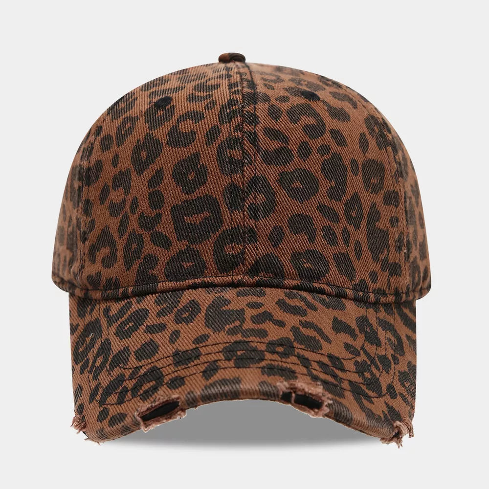 cap in brown featuring distressed and structured fit