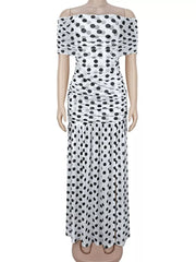 maxi dress featuring polka dot in White with 100% polyester Care instructions: Machine wash cold texture