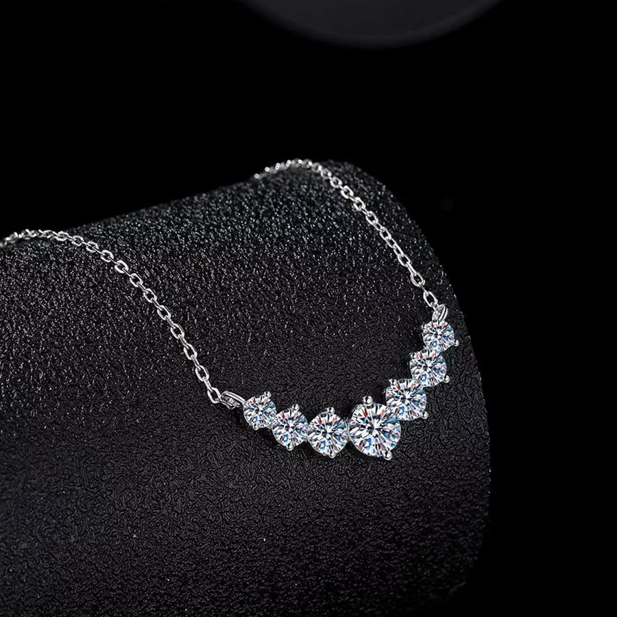 silver necklace with full-length and clasp