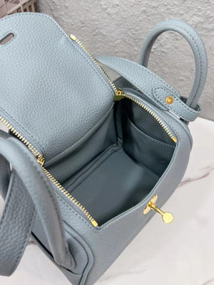 Gold-Tone Hardware Leather Crossbody Bag in Peacock Green