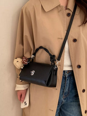 black crossbody bag with small and turn-lock