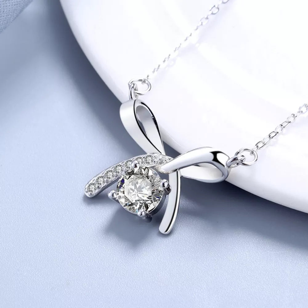 necklace in silver featuring zircon embellishment and not applicable fit