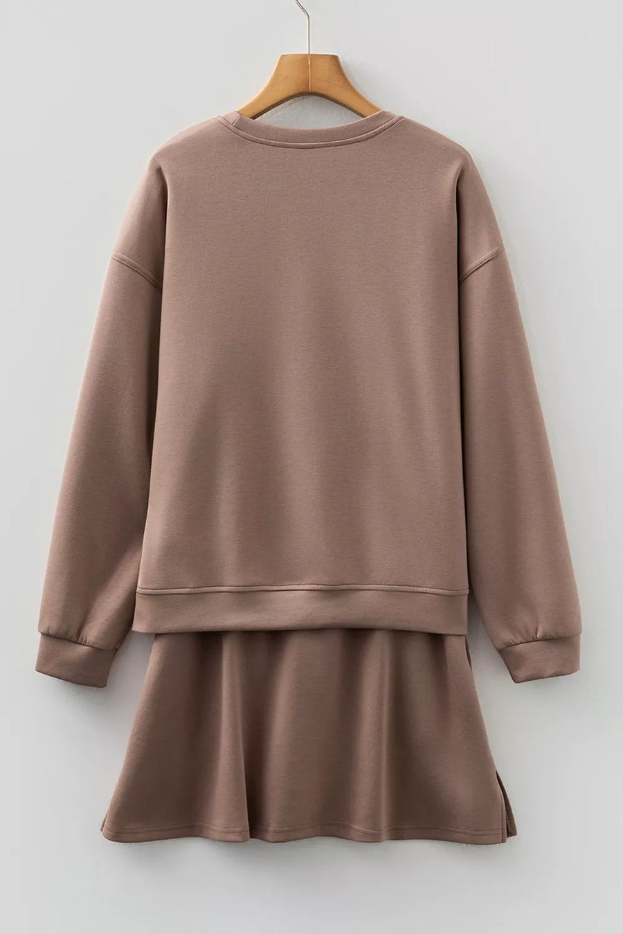 taupe lounge set with pocketed and 3/4 sleeve