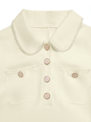 cream mini dress with stretch and long sleeve