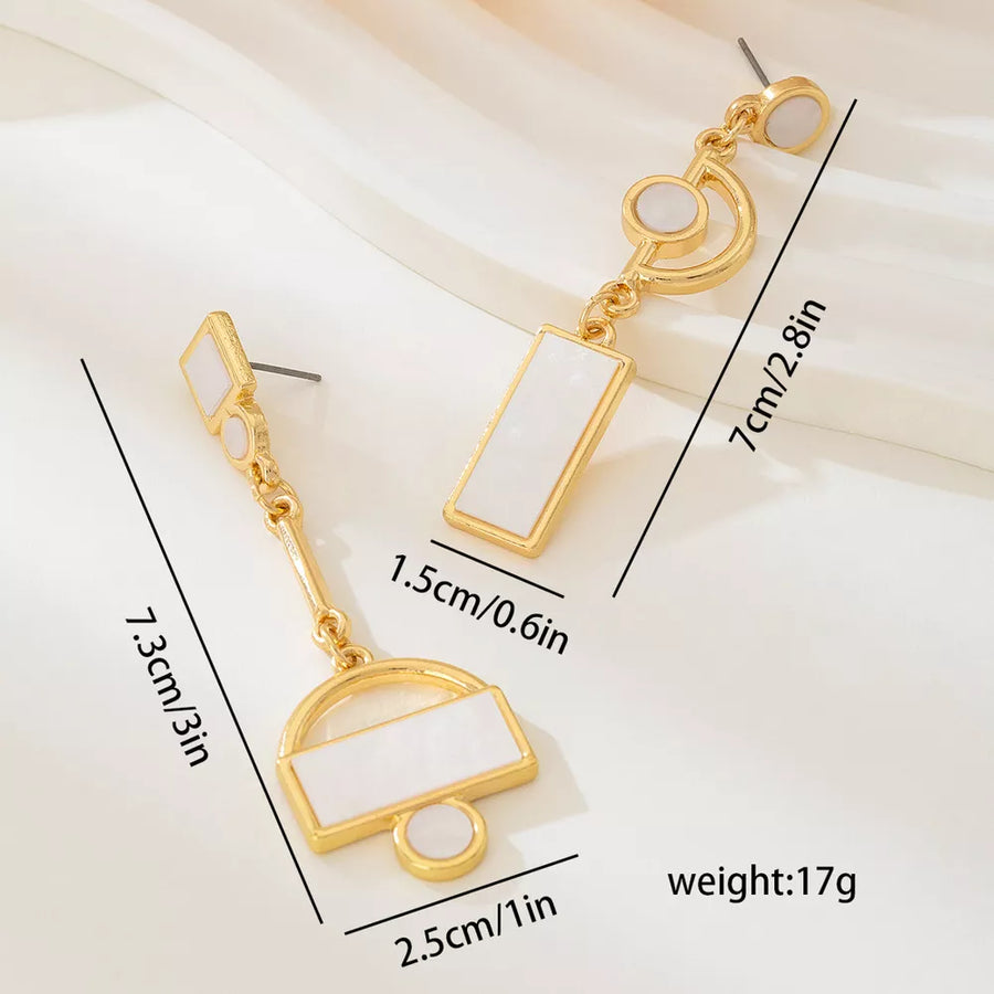 earrings featuring geometric in Gold with 18K Gold-Plated,Alloy,Acrylic Care instructions: Avoid wearing during exercise