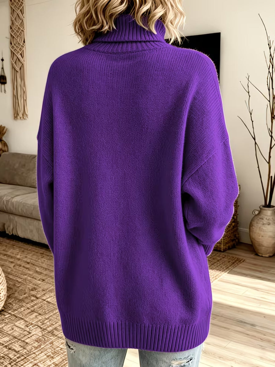 Black oversized turtleneck sweater with turtleneck
