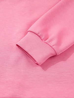 Dusty pink relaxed fit hoodie sleeve cuff detail