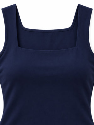 Polyester &amp tank top in Navy with slim silhouette