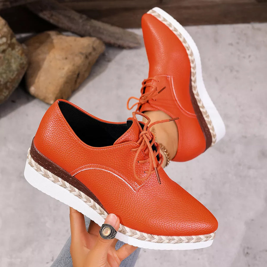 brown sneakers with not applicable and lace-up