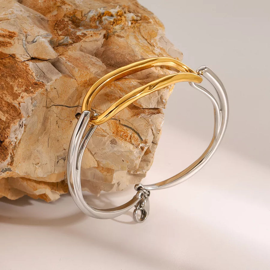 bracelet featuring geometric in Gold with 18K Gold-Plated,Stainless Steel Care instructions: Avoid wearing during exercise