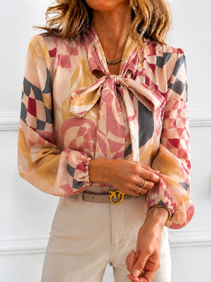 Mauve blouse with hip-length and pullover
