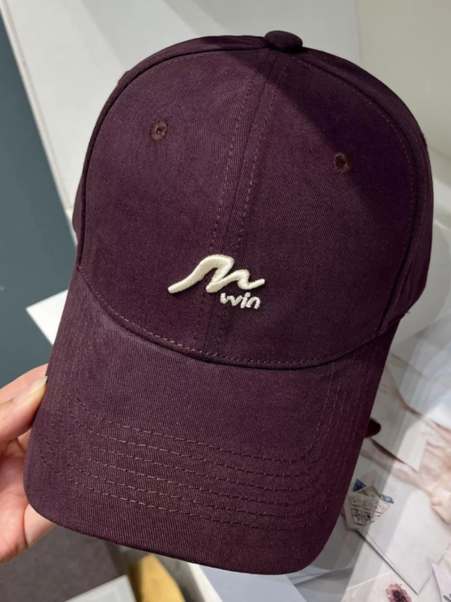 Dark Purple Embroidered Causal Baseball Cap