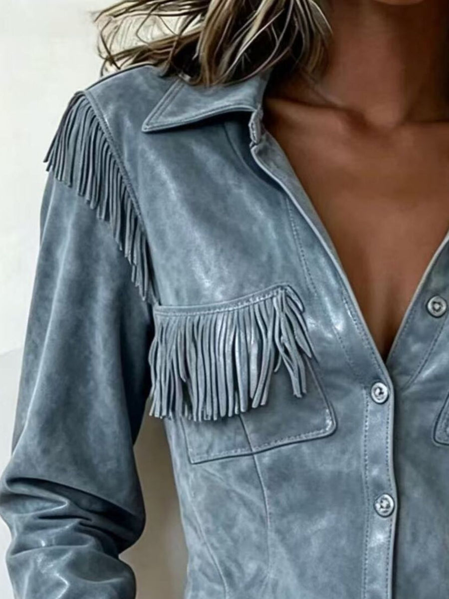 Light Blue fitted jacket with collared