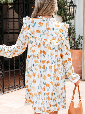 Bohemian Floral Print Ruffle Mini Dress option 5