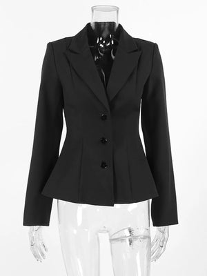 classic blazer in Black with notch lapel