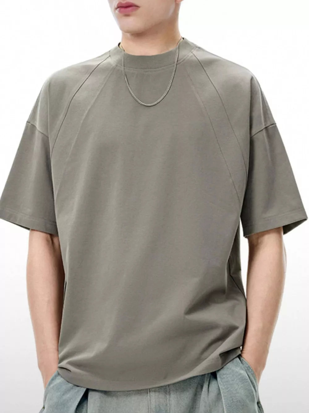 White Men's Solid Color Short Sleeve T-shirt