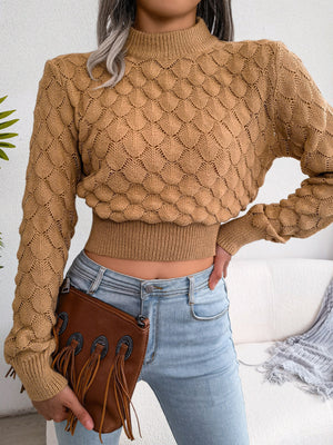 100% acrylic Care instructions: Machine wash cold mock neck sweater in Gray with relaxed silhouette