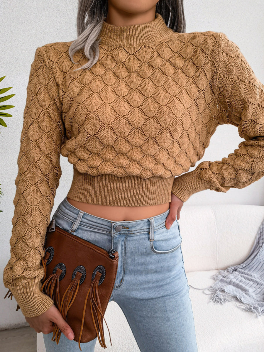100% acrylic Care instructions: Machine wash cold mock neck sweater in Gray with relaxed silhouette