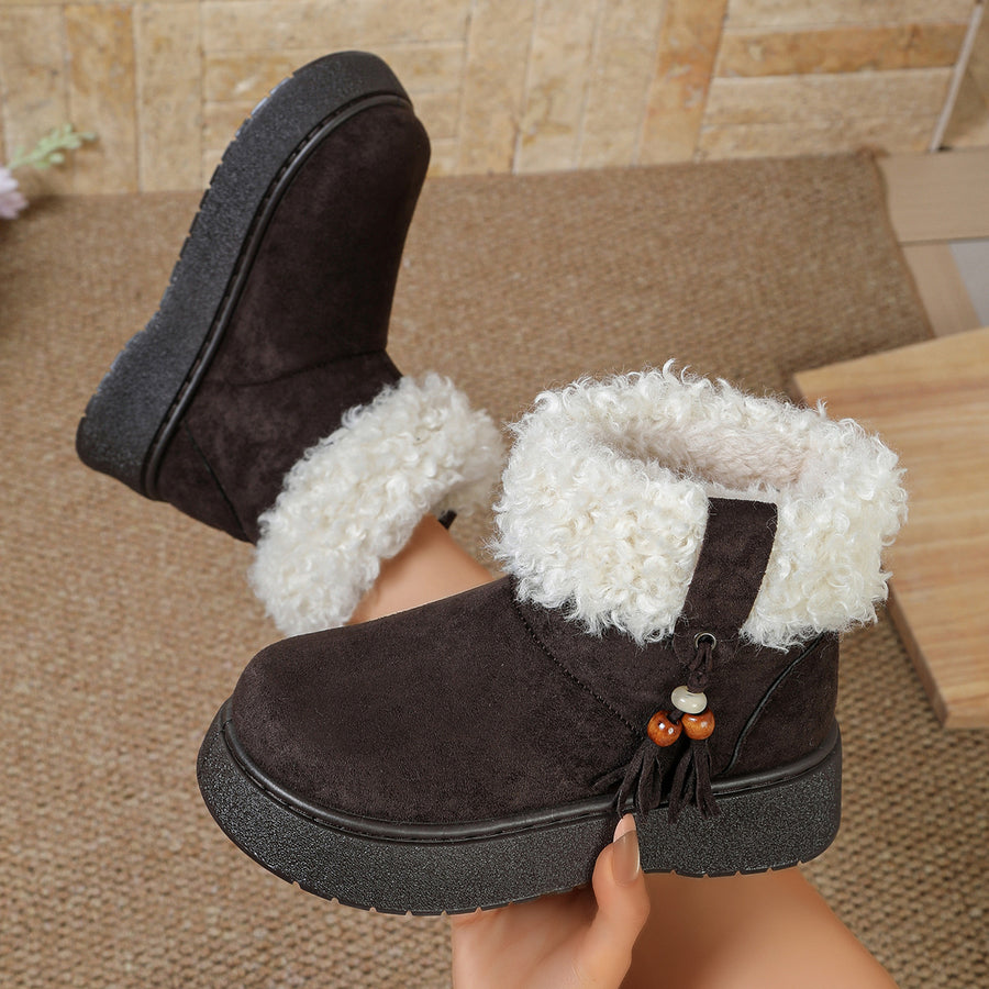 boots in charcoal with round toe and ankle-length