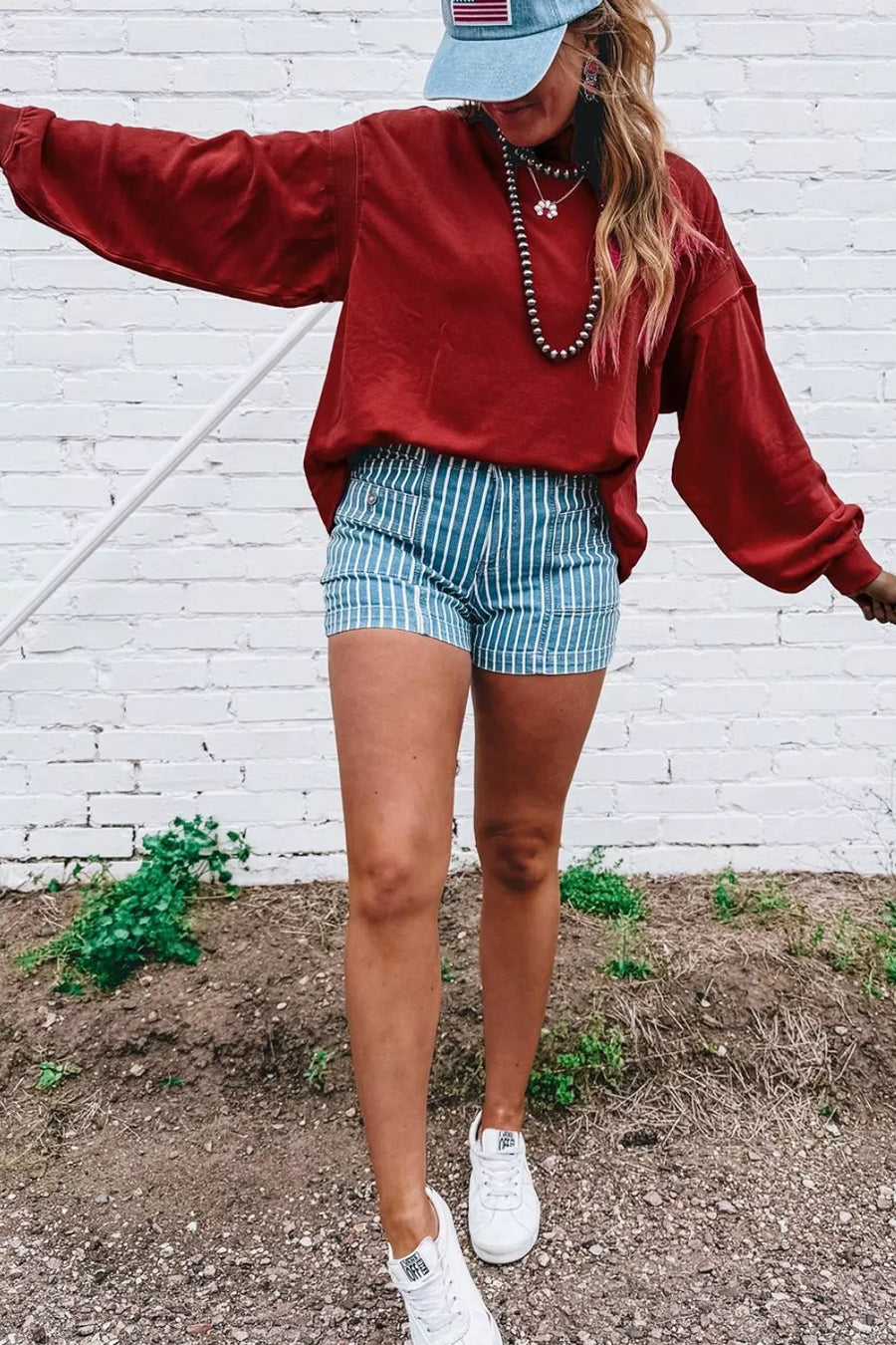 Burgundy with Ribbed Drop Shoulder Cutout Back Sweatshirt