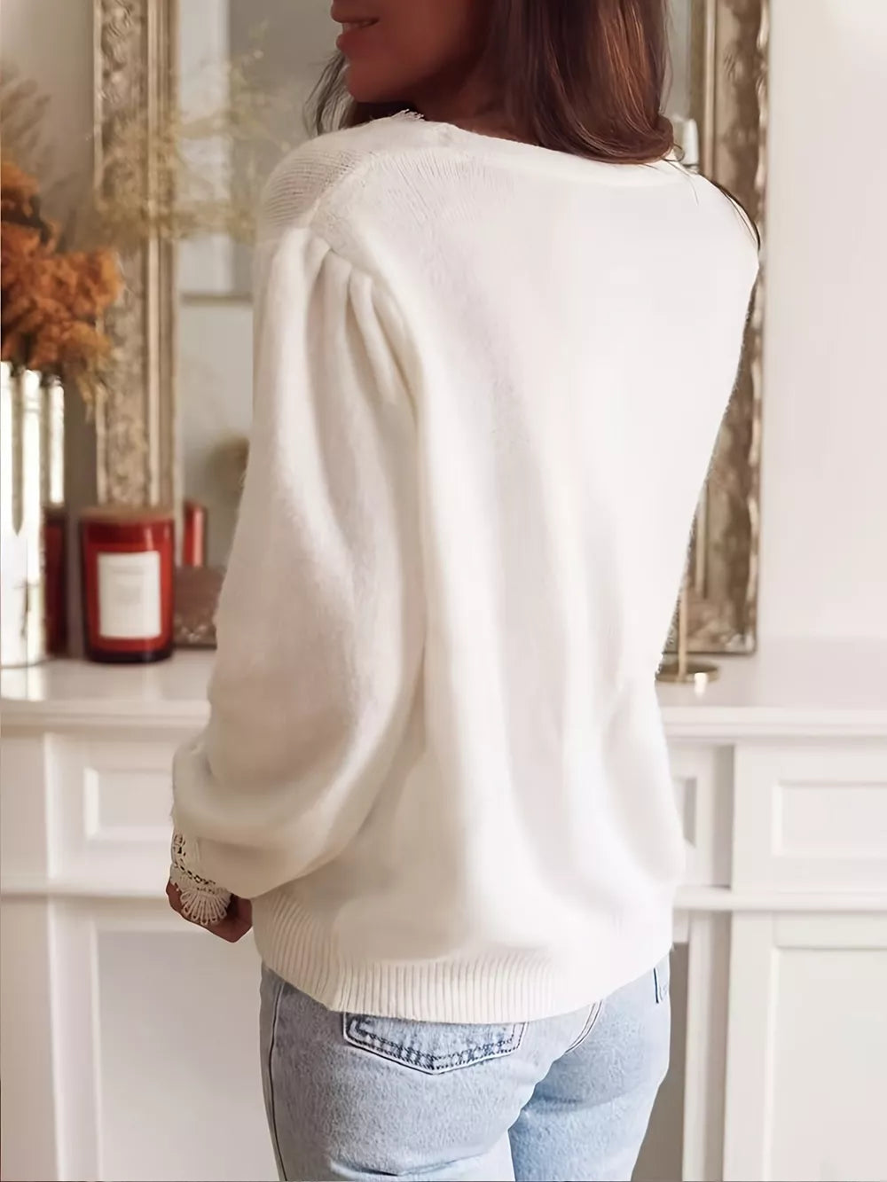 100% polyester Care instructions: Machine wash cold cardigan in ivory with regular silhouette