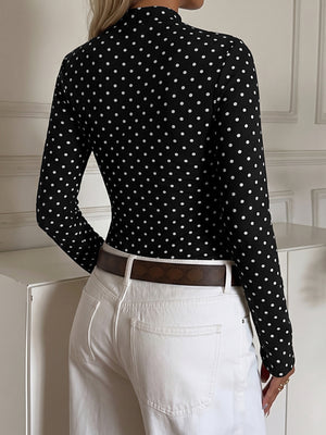 modern bodysuit in Black with mock neck