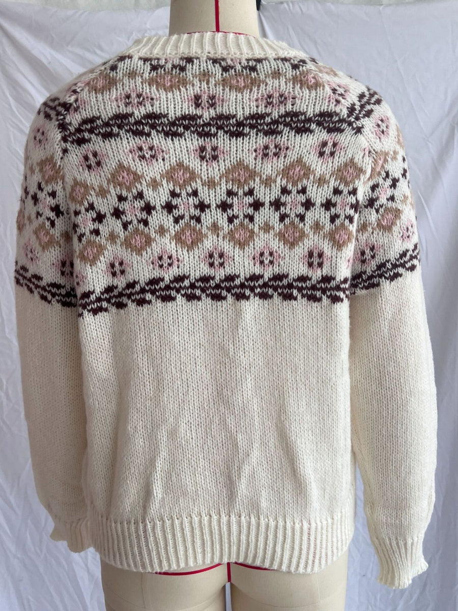 pullover sweater in Brown with stretch and hip-length