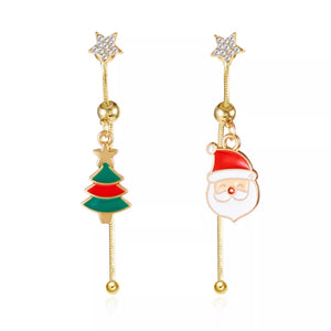festive earrings in gold with not applicable