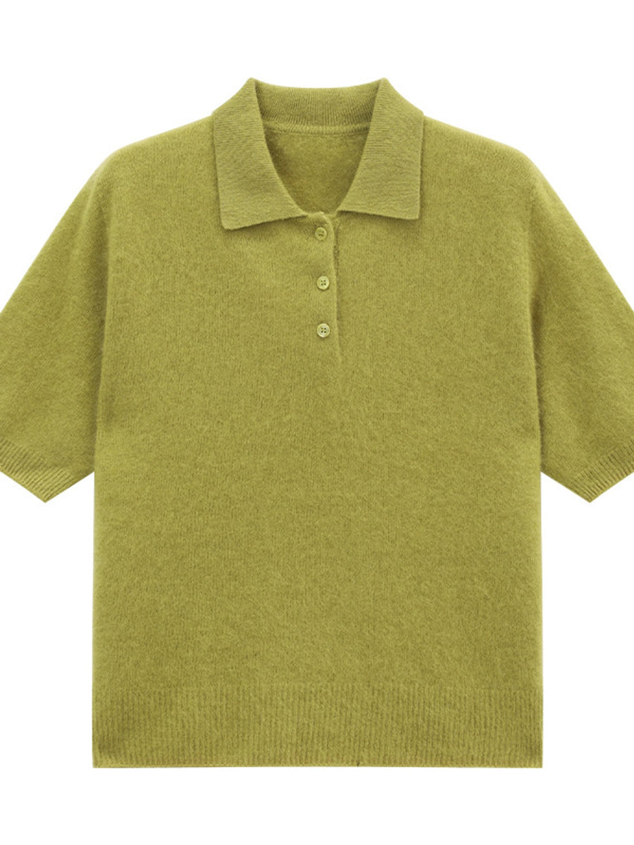 Black polo shirt with hip-length and half-button