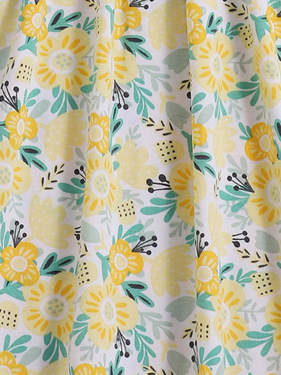 Children's Floral Print Spaghetti Strap Dress option 4