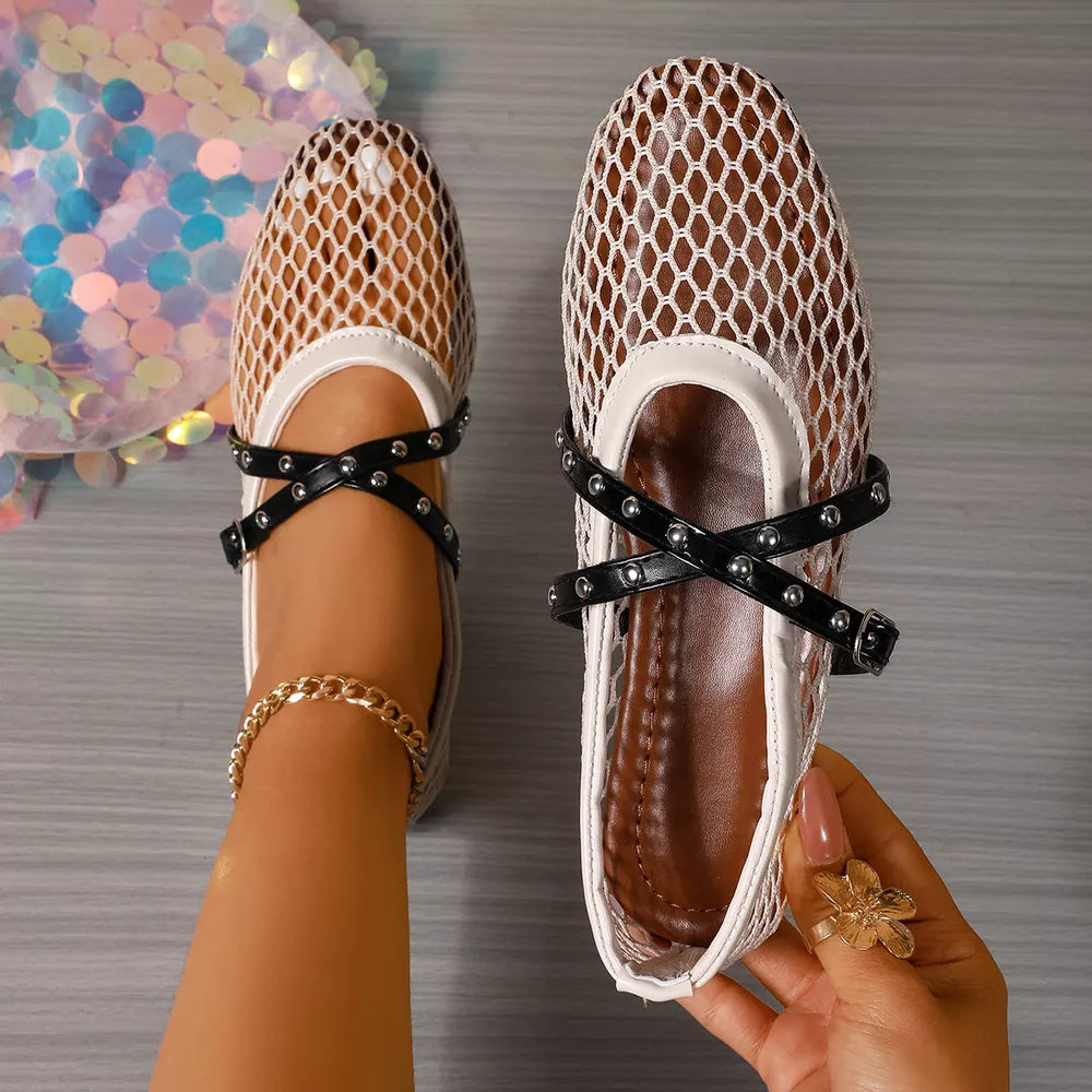 Mesh, Rubber Imported Size &amp slip-ons in Black with flats silhouette