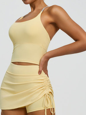 100% polyester Care instructions: Machine wash cold sports bra in Beige with fitted silhouette