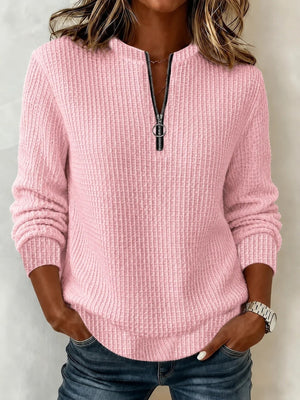 Wine Red relaxed sweatshirt with mock neck