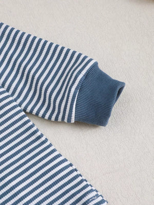 Children's Bear Striped Top And Pants Set option 9