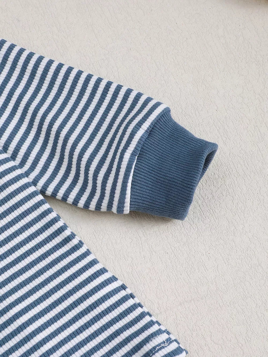 Children's Bear Striped Top And Pants Set option 9