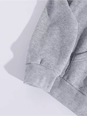 cream pullover hoodie with kangaroo pocket and long sleeve