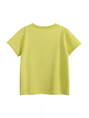 Lime green crew neck t-shirt with short sleeves