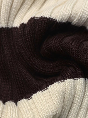 Striped Ribbed Knit Long Sleeve Sweater option 9