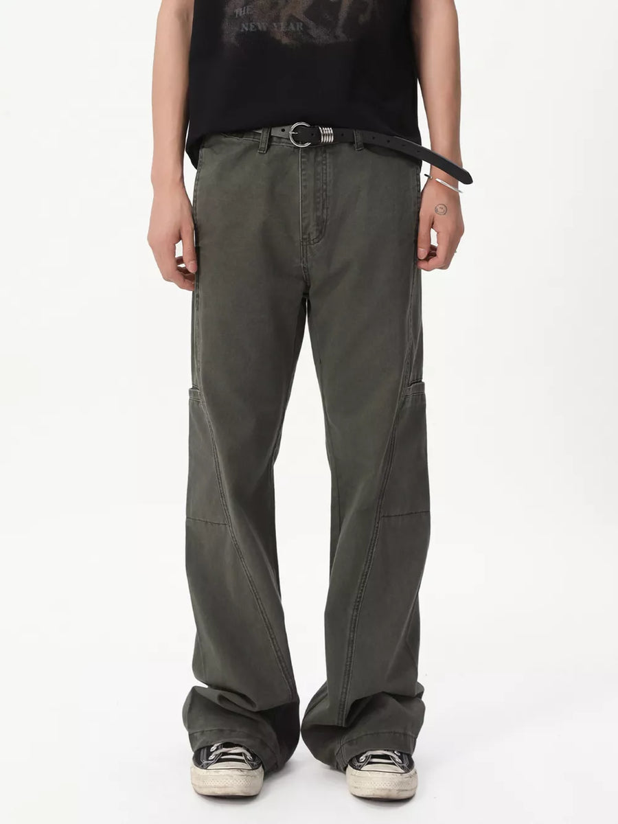 95%polyester,5%spandex Care instructions: Machine wash cold pants in Army Green with straight silhouette