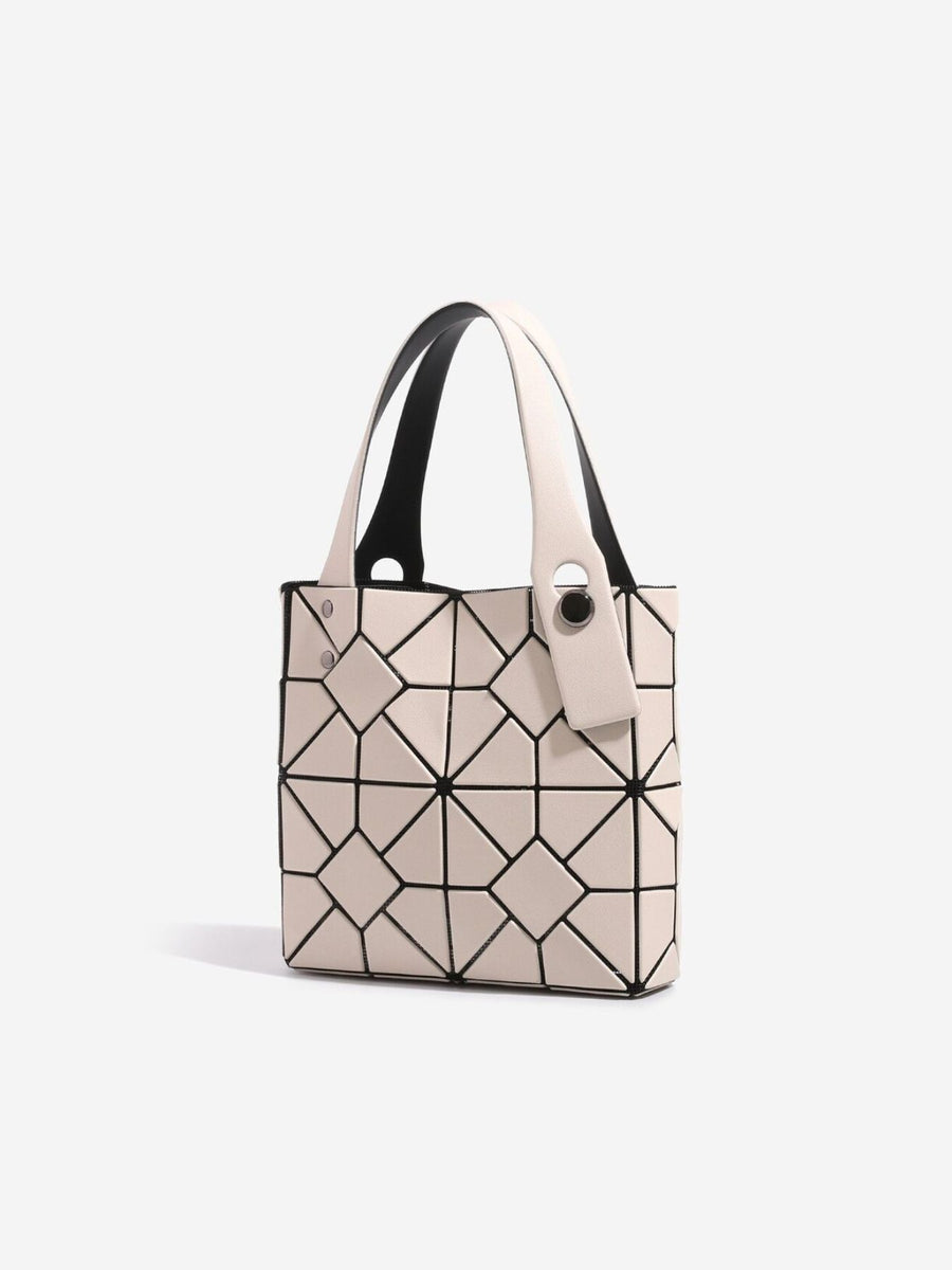 PVC Imported Size &amp handbag in Gray with boxy silhouette