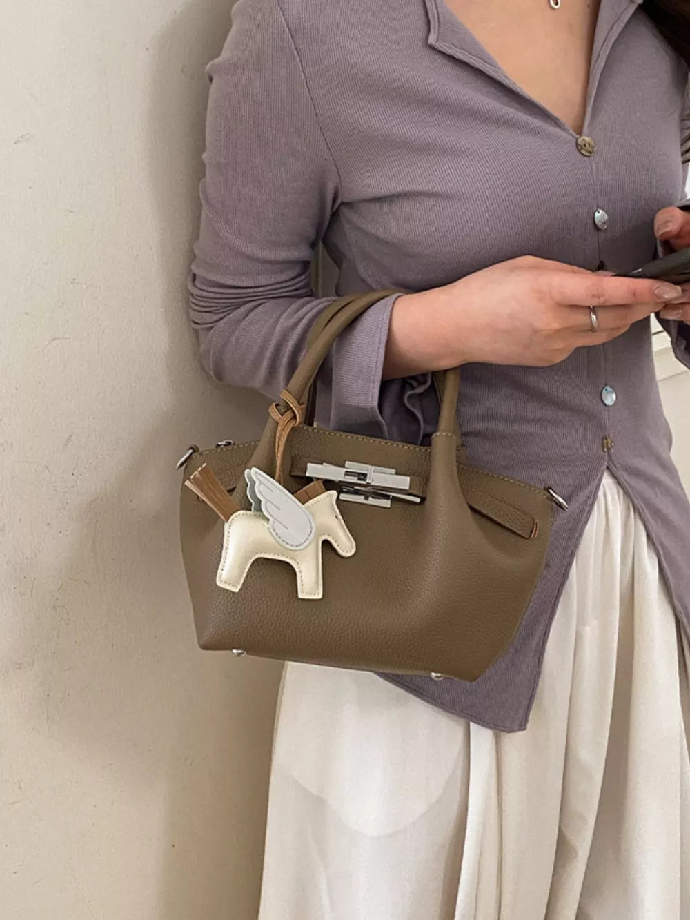 Pink Top Handle Mini Crossbody Bag