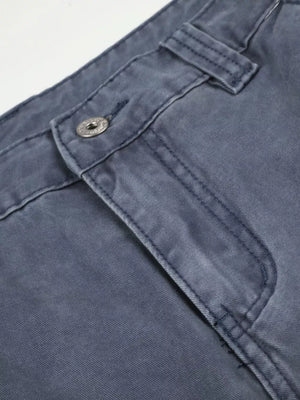 Blue with Men's Distressed Wide-leg Denim Capris in Blue
