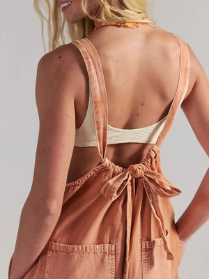 Sleeveless Wide-leg Jumpsuit in Sky Blue with pocketed