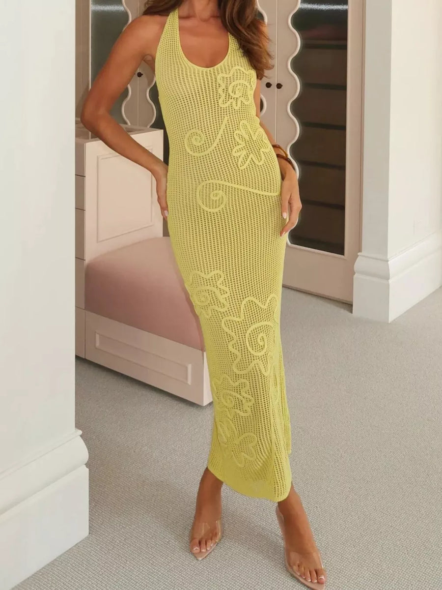 Halter Neck Crochet Maxi Dress option 7