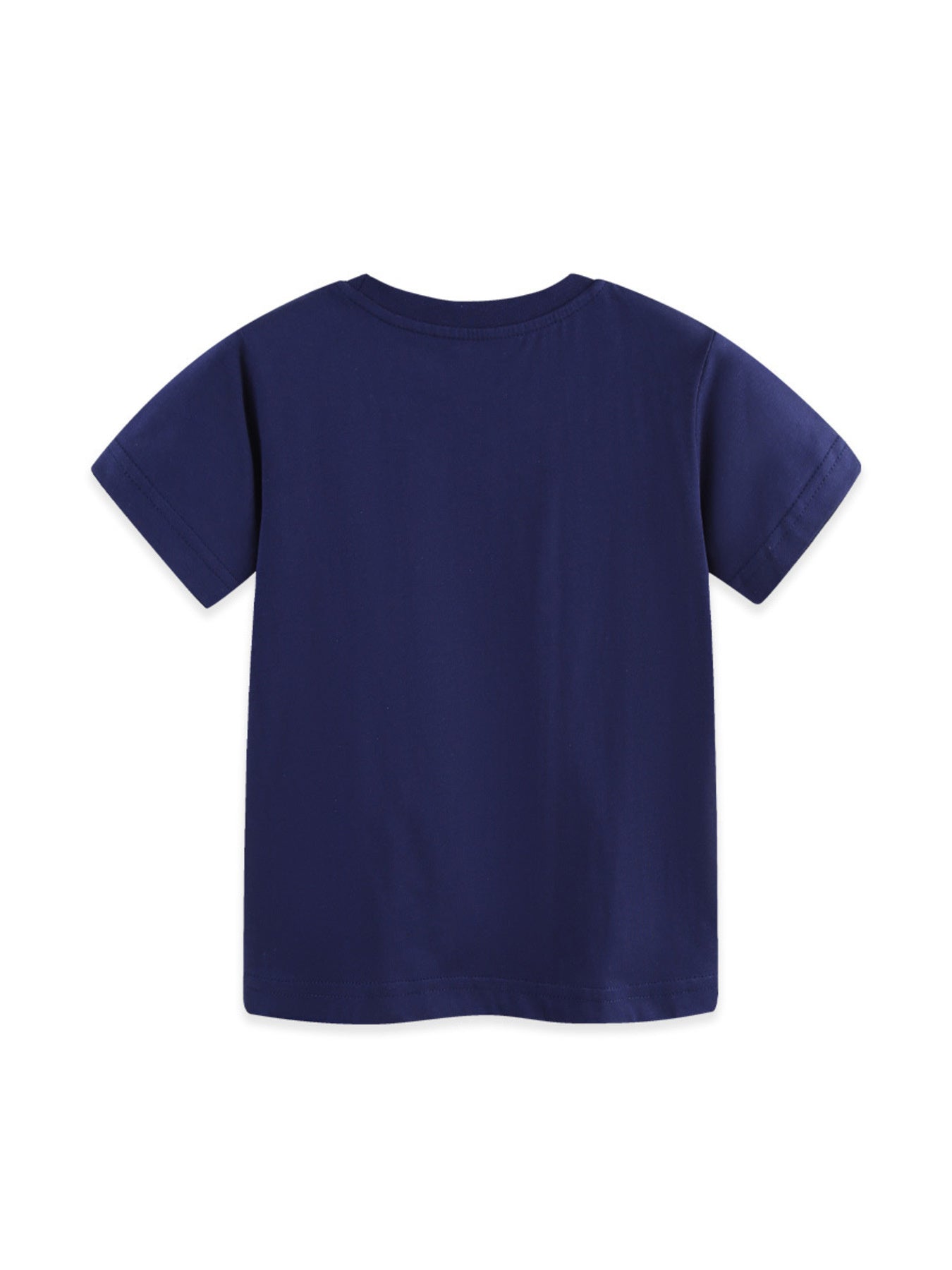 Toddler navy blue 100% cotton crew neck t-shirt, short sleeves, basic style