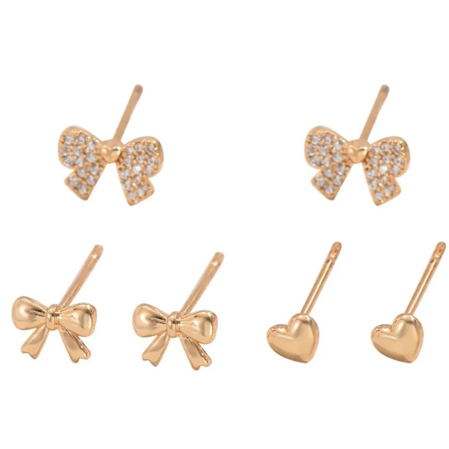 gold earrings with 0.4 inches and post-back