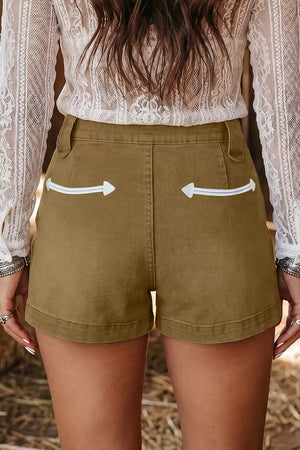 Contrast Arrow Detail Western Denim Shorts in this colorway