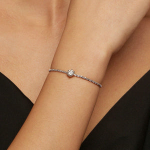 925 Sterling Silver Zircon Bracelet in silver with zircon stone